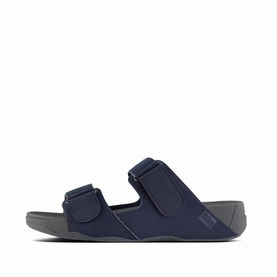 Fitflop Gogh Neoprene Adjustable Slides - Sandalen Herren - Navy (IFS736851)